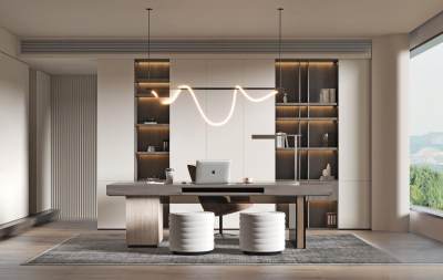 现代书房3D模型下载